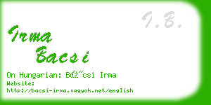 irma bacsi business card